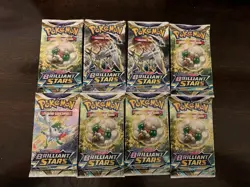 Lot Of 8 Pokemon TCG Sword & Shield BRILLIANT STARS Booster Pack/Factory Sealed - Image 1