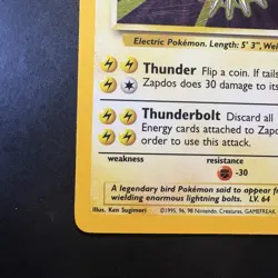 Pokemon Vintage Holo Zapdos Base Set 16/102 WotC 1999 - Image 5