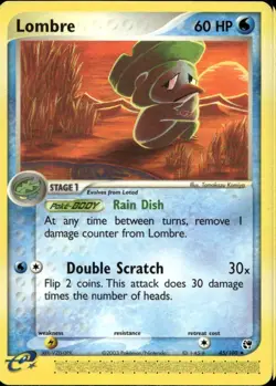 Lombre 45/100 Uncommon EX Sandstorm Pokemon - Image 1