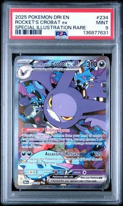 Pokemon TCG Team Rocket's Crobat ex 234/182 Destined Rivals Special Rare PSA 9 - Image 1