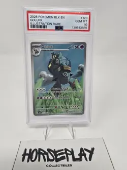 2025 POKEMON BLK EN-BLACK BOLT ILLUSTRATION RARE #123 GOLURK PSA 10 - Image 1
