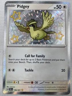 Pidgey 196/091 Pokemon Scarlet Violet Paldean Fates Baby Shiny Holo Rare NM - Image 1