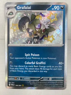 Grafaiai 190/091 SV: Paldean Fates Baby Shiny Holo Rare Pokemon TCG NM - Image 1