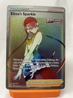 Pokemon Elesa's Sparkle 275/264 Swsh08 Fusion Trainer Secret Rare Holo - Image 1