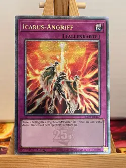 Icarus-Angriff RA03-DE165 Quarter Century Secret Rare Deutsch NM YUGIOH - Image 1