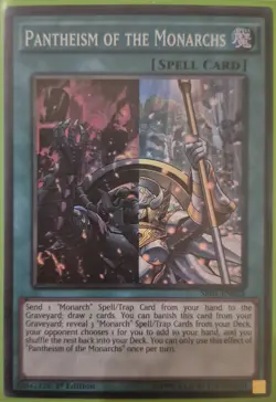 YuGiOh Pantheism of the Monarchs Super Rare 1st Edition SR01-EN023 - Image 1