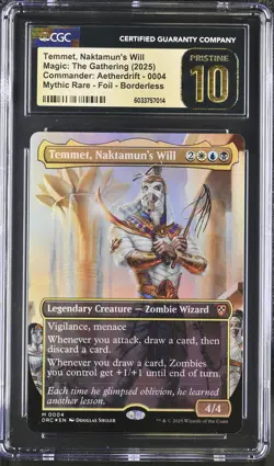 TEMMET, NAKTAMUN'S WILL Aetherdrift Borderless Foil Mythic CGC 10 Pristine MTG - Image 1