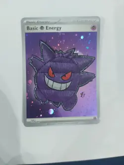 Gengar Pokemon Custom Hand Painted Holo Pokemon Card - Unique OOAK Stitch Style - Image 1