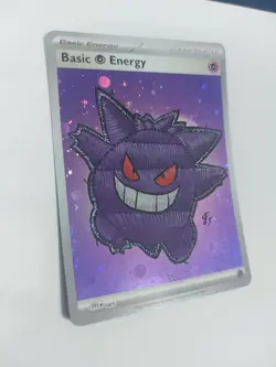 Gengar Pokemon Custom Hand Painted Holo Pokemon Card - Unique OOAK Stitch Style - Image 2