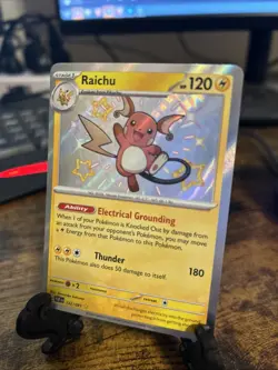 Pokemon TCG Raichu Holo Shiny Rare Card Paldean Fates 132/091 SV NM Condition - Image 3