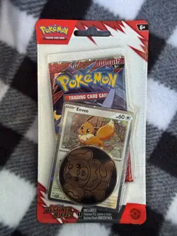 NEW & SEALED Pokemon Destined Rivals Blister Pack w/ TCG Holo Eevee Promo Card! - Image 1