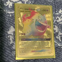 Pokemon Gengar & Mimikyu GX Secret Rare Holo TAG TEAM 186/181 SM Team Up Card - Image 1