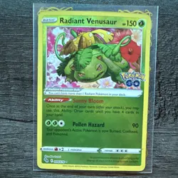 Radiant Venusaur Pokemon TCG Pokemon GO 004/078 Holo Card English NM - Image 3