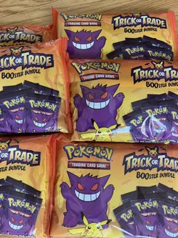 Pokemon TRICK or TRADE Halloween BOOster pack Lot Of 12 sealed +Bonus R,UR Cards - Image 1