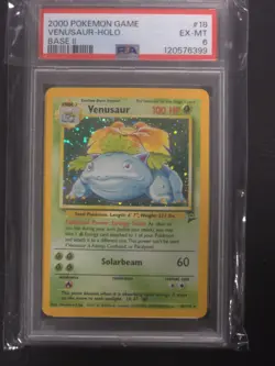 Pokemon TCG Venusaur Holo Rare Card 18/130 2000 Base Set 2, PSA 6 - Image 1