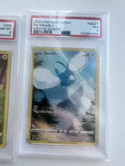 pokemon graded card lot PSA cards. Celebrations Pikachu PSA 8 And Swablu 7 - Image 3