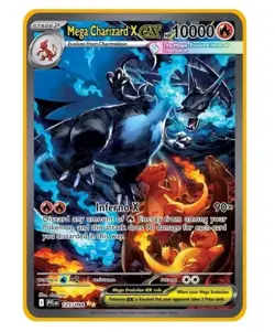 Mega CHARIZARD X Ex 125/094 Fiamme Spettrali! Gold Metal Card Fan Art Fan Made - Image 1