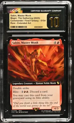 SABIN, MASTER MONK Final Fantasy Extended Art FFVI CGC Pristine 10 MTG - Image 1