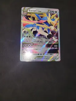 Zacian VSTAR 096/159 SWSH Crown Zenith Holo Rare 2022 Pokemon TCG Card - Image 1