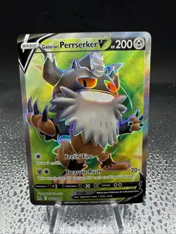 Pokemon Lost Origin Galarian Perrserker v Holo Full Art Ultra Rare Card 183/196 - Image 1
