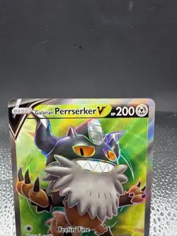 Pokemon Lost Origin Galarian Perrserker v Holo Full Art Ultra Rare Card 183/196 - Image 3