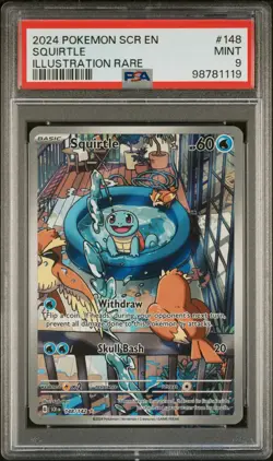 2024 POKEMON SCR EN-STELLAR CROWN ILLUSTRATION RARE #148 SQUIRTLE PSA 9 - Image 1