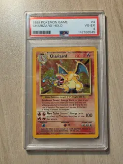 1999 Pokemon Charizard Holo PSA 4 Trading Card Game - Image 1