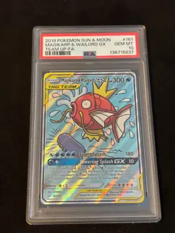 PSA 10 Magikarp and Wailord GX Tag Team Alt Art - 161/181 Pokemon Team Up - Image 1