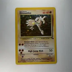 Pokemon Hitmonlee Fossil Holo Rare 7/62 60 HP Unlimited 1999 English - Image 1