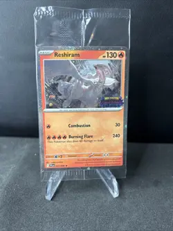 Pokemon Reshiram 017/094 Phantasmal Flames Stamped Promo w/Swirl | Sealed | - Image 1