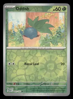 Oddish SV: Scarlet & Violet 151 #043/165 Common Reverse Holo Pokemon NM - Image 1
