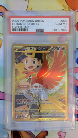 PSA 10 Ethan's Ho-Oh ex 239/182 Gold Hyper Rare Destined Rivals 2025 Pokemon - Image 1