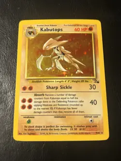 Kabutops - 9/62 - Fossil Holo Rare 60 (Pokemon TCG 1999) - Image 1