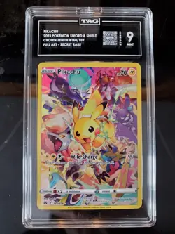 Pokemon Pikachu TCG Crown Zenith 160/159 Secret Rare English TAG 9 - Image 1