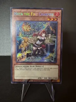 HIITA THE FIRE CHARMER SECRET RARE CH02-EN002 NM YUGIOH 1ST EDITION - Image 1