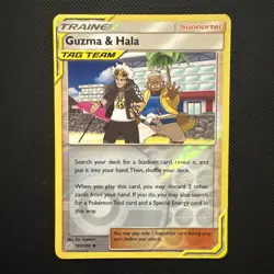 Guzma & Hala 193/236 Sm-Cosmic Eclipse Reverse Holo Tag Team Pokemon - Image 1