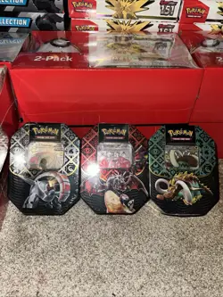 POKEMON TCG - SCARLET & VIOLET PALDEAN FATES TIN SET SEALED - 3 Tin Art Set - Image 1