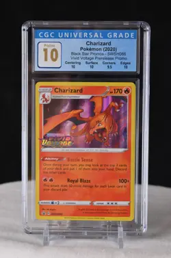 CGC 10 Pristine Pokemon Charizard SWSH066 Black Star Promos *Almost Perfect - Image 1