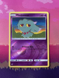 Pokemon Card Misdreavus Unbroken Bonds Reverse Holo 77/214 Near Mint - Image 1