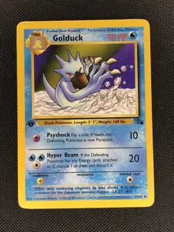 1999 Pokemon TCG 1st Edition Golduck FOSSIL Non-Holo 35/62 Free Shipping - Image 1