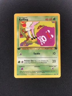 1st Edition Koffing 58/82 Team Rocket Pokemon TCG Card LP Free Shipping - Image 1