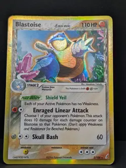 Blastoise Delta Species 2/100 Crystal Guardian Holo Ultra Rare Pokemon TCG MP+ - Image 3