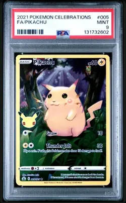 2021 POKEMON CELEBRATIONS #005 FULL ART/PIKACHU PSA 9 Fast Shipping - Image 1