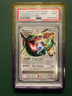 Pokemon Rayquaza C Lv.X Supreme Victors Holo Ultra Rare #146 PSA 9 Mint Swirl - Image 1