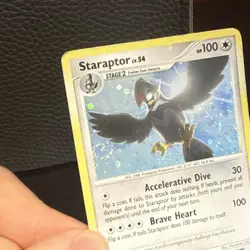 Pokemon TCG 1x Swirl 🌀 Staraptor 16/130 Holo Rare Diamond & Pearl Base HP - Image 5