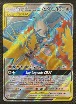 Pokemon 2019 Moltres & Zapdos & Articuno GX 66/68 Tag Team Hidden Fates NM - Image 1