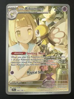 Pokemon TCG Lillie's Ribombee Card Journey Together Illustration, 164/159 - Image 1