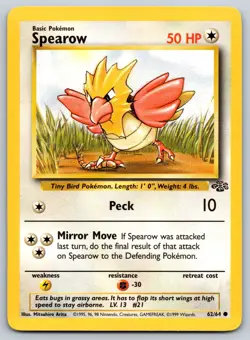 Spearow - Jungle Unlimited 62/64 Vintage WotC Pokemon Card LP - Image 1