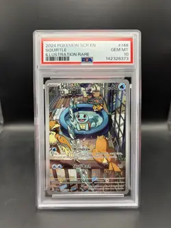 PSA 10 GEM MINTPokemon TCG Squirtle Stellar Crown Illustration Rare Card 148/142 - Image 1