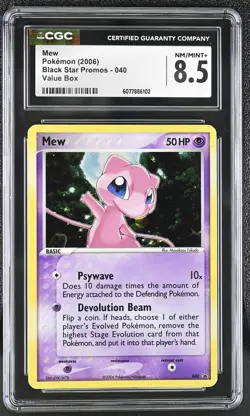 CGC 8.5 Mew 2006 Black Star Promos 040 Holo Pokemon Card - Image 1